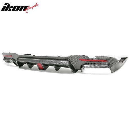 Fits 18-20 Benz S-Class W222 Carbon Fiber Print BS Style Rear Diffuser & Exhaust