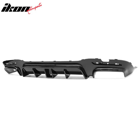 Fits 18-20 Benz S-Class W222 V222 Gloss Black BS Style Rear Diffuser & Exhaust