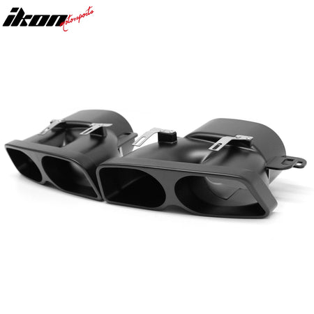 Fits 18-20 Benz S-Class W222 V222 Gloss Black BS Style Rear Diffuser & Exhaust