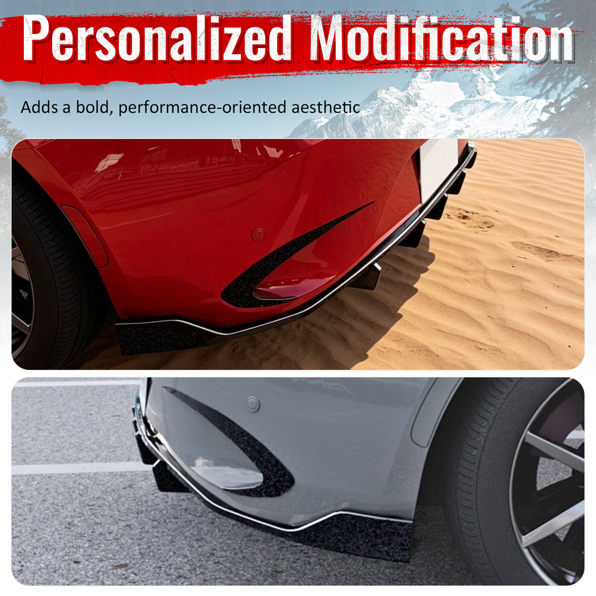 Fits 16-26 Mazda MX-5 Miata Gloss Black IKON Style Rear Bumper Diffuser ABS 3PCS