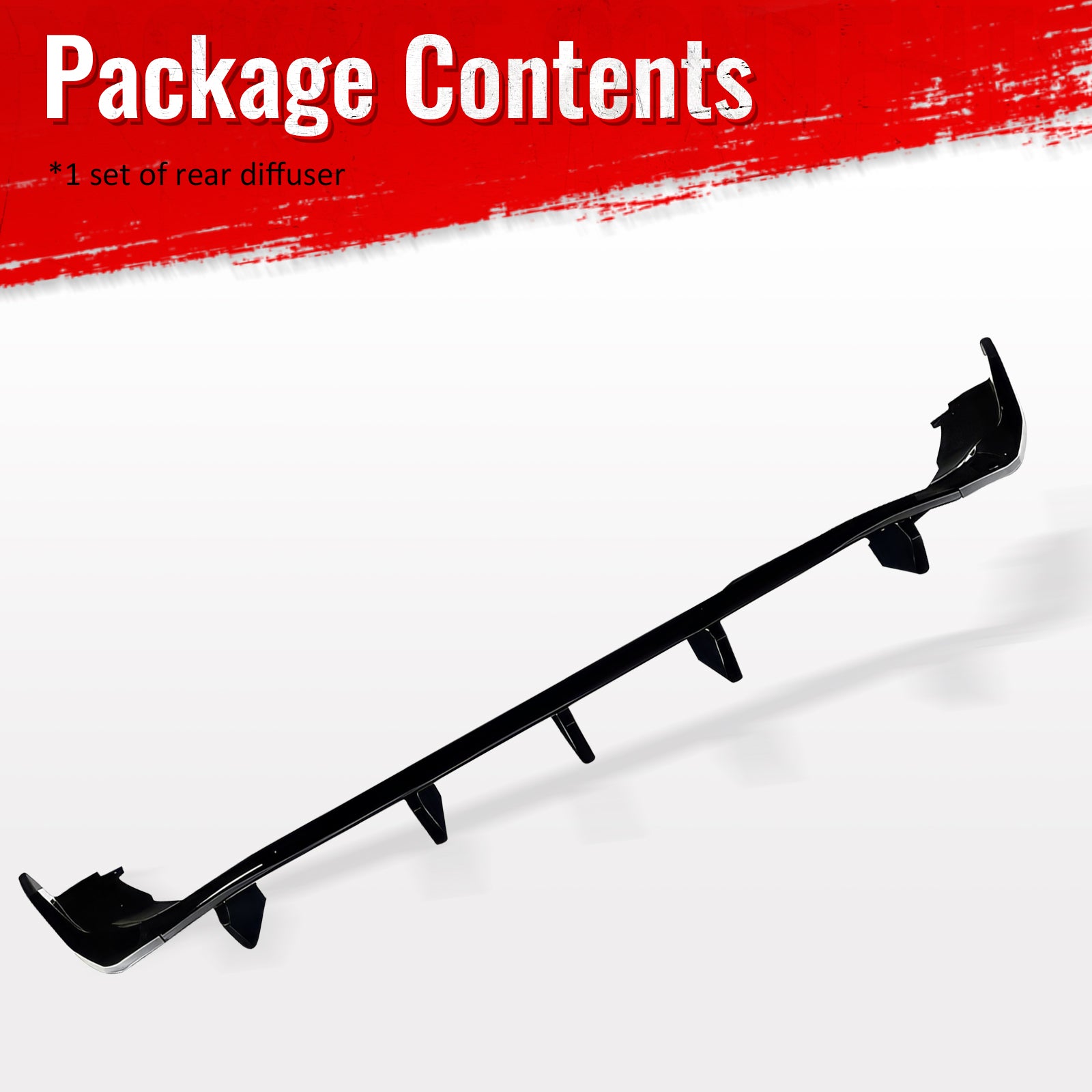 Fits 16-26 Mazda MX-5 Miata Gloss Black IKON Style Rear Bumper Diffuser ABS 3PCS