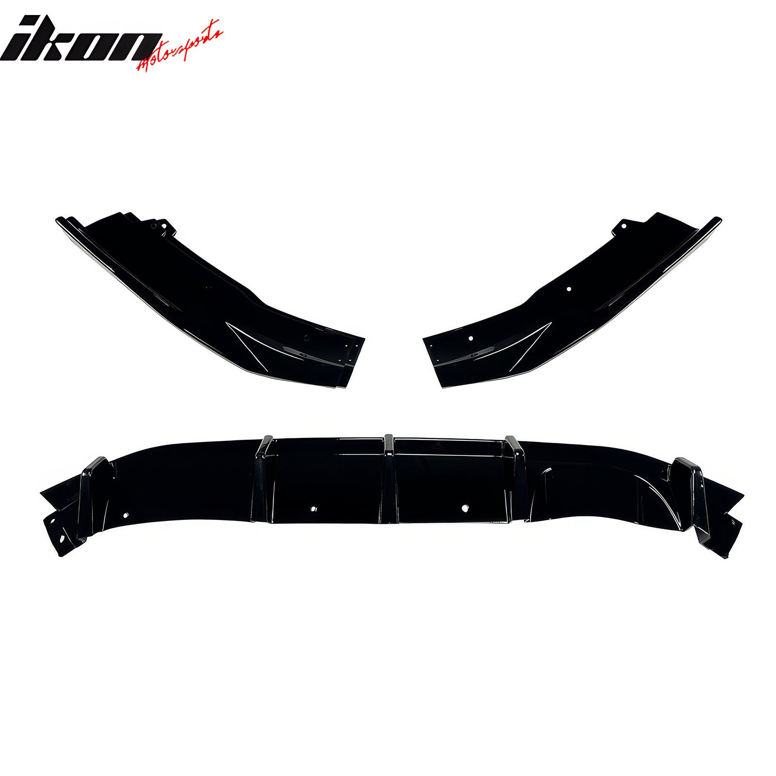 Fits 16-26 Mazda MX-5 Miata Gloss Black IKON Style Rear Bumper Diffuser ABS 3PCS