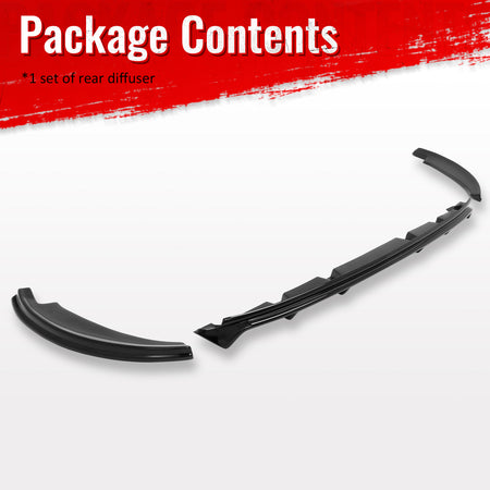 Fits 23-26 Toyota Prius/Prius Prime AR Style Rear Diffuser + Aprons Gloss Black