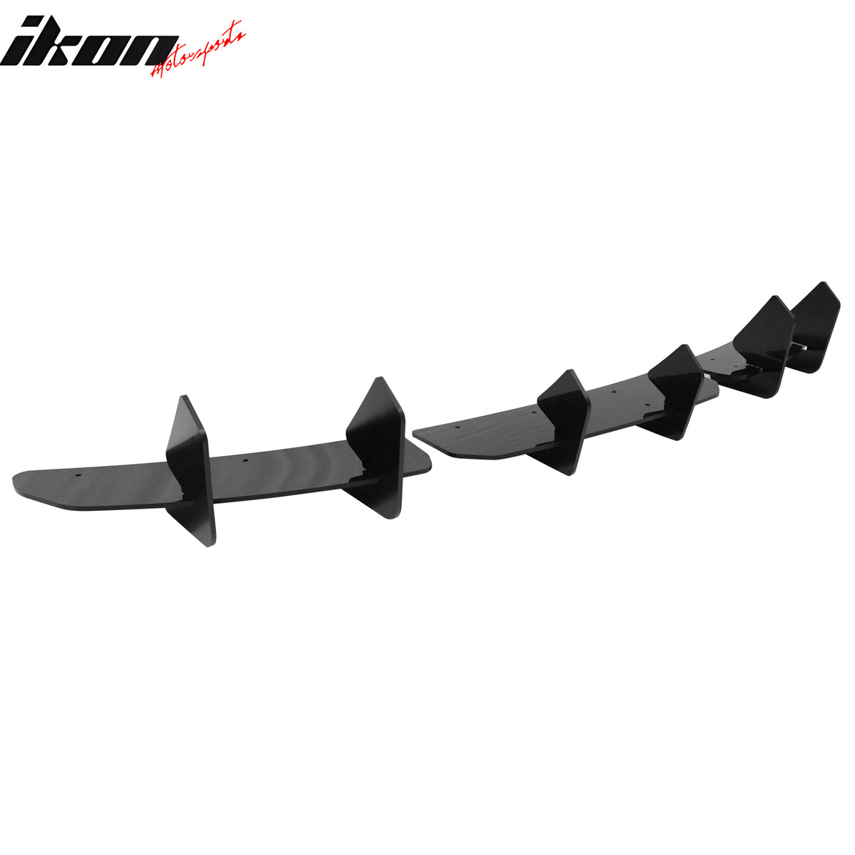 Fits 24-26 Tesla Model 3 IKON Rear Bumper Lip Diffuser Shark Fin Gloss Black 3PC