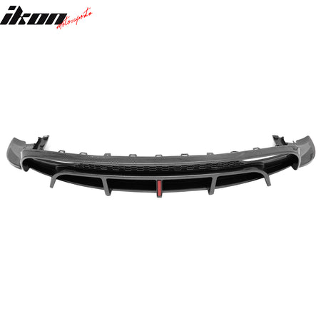 Fits 24-26 Tesla Model 3 Rear Bumper Lip Diffuser W/LED PP Carbon Fiber Print