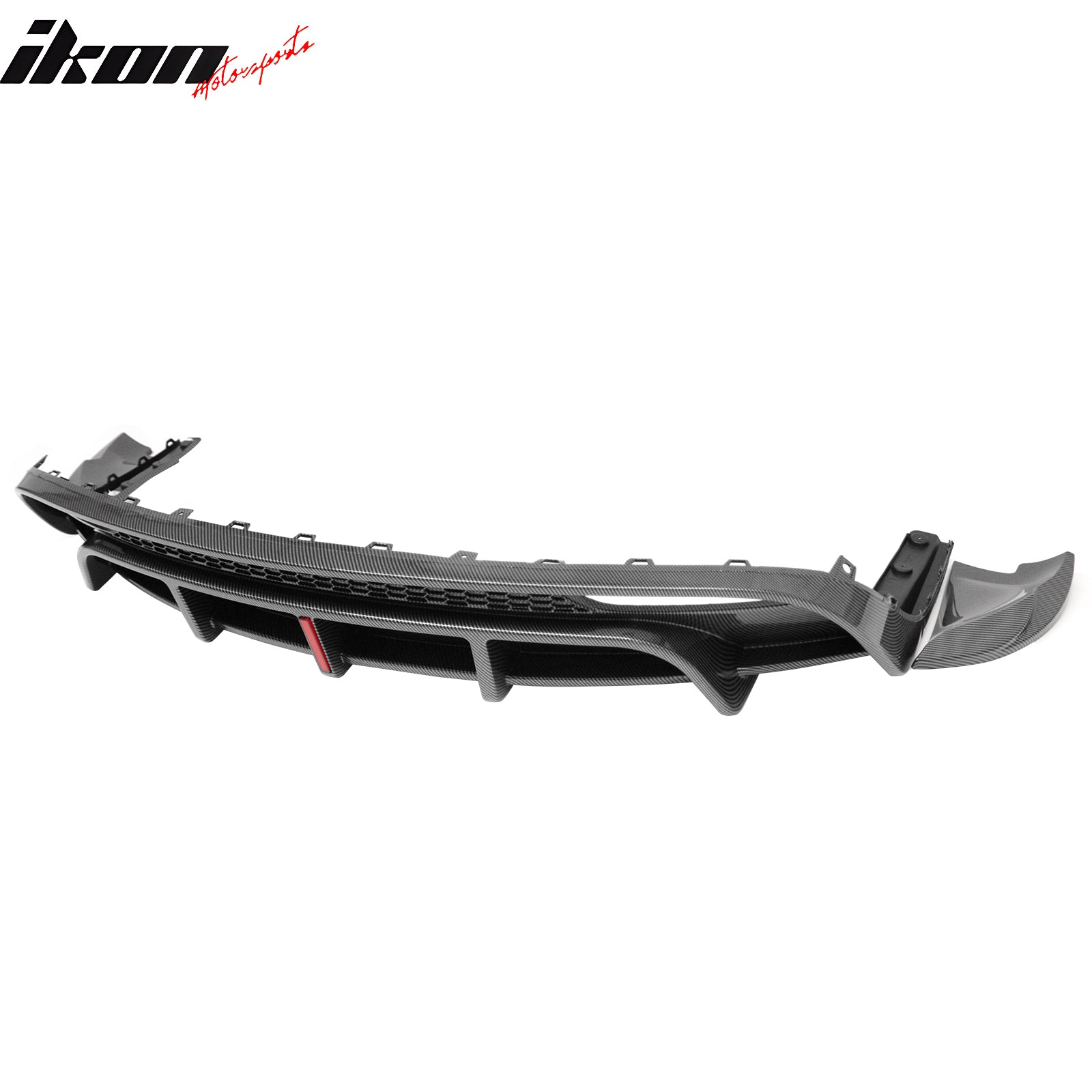 Fits 24-26 Tesla Model 3 Rear Bumper Lip Diffuser W/LED PP Carbon Fiber Print
