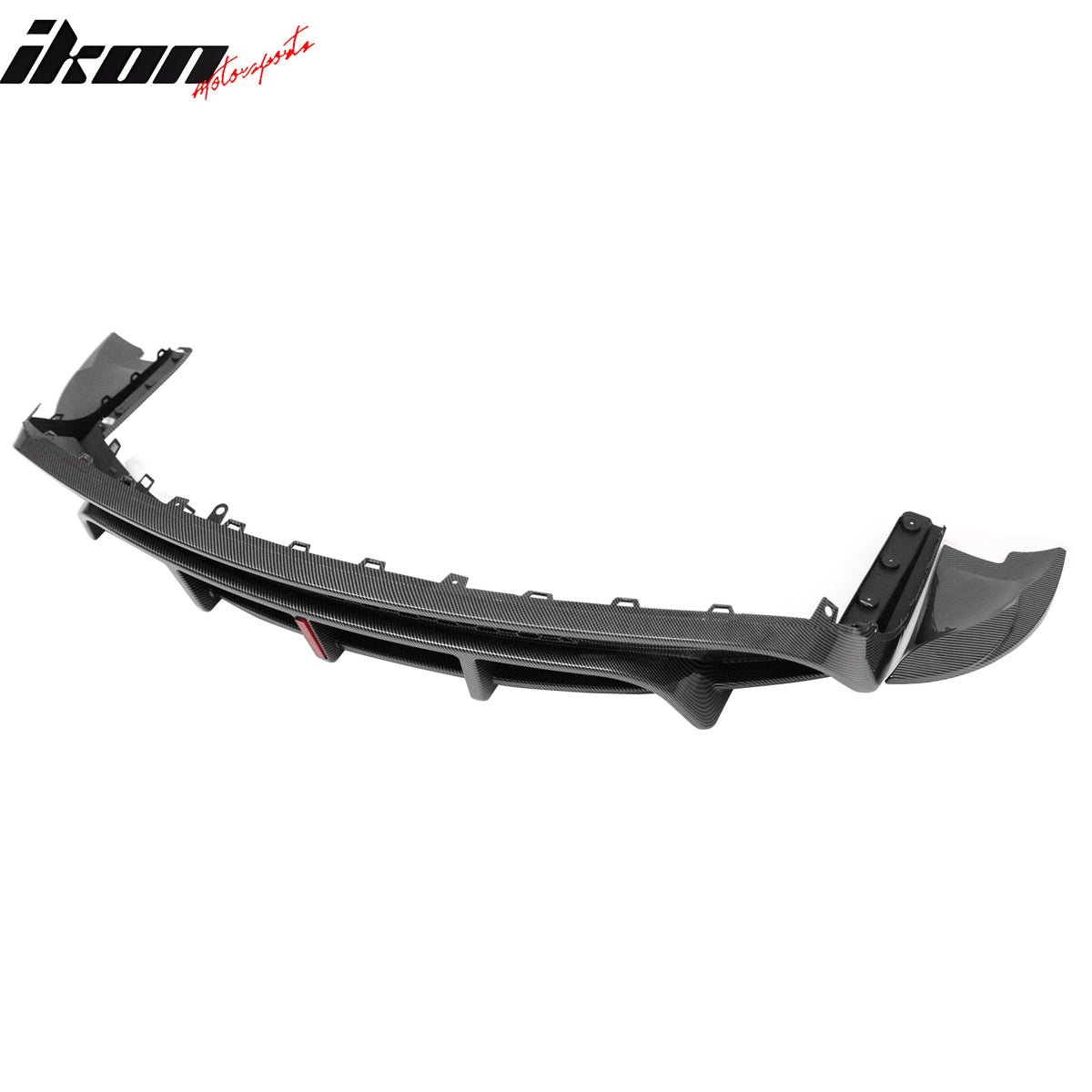 Fits 24-26 Tesla Model 3 Rear Bumper Lip Diffuser W/LED PP Carbon Fiber Print