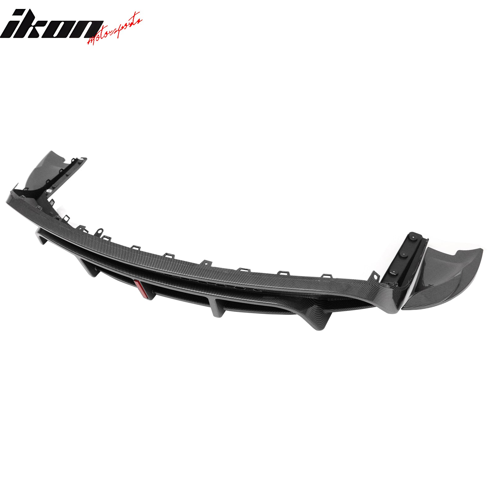 Fits 24-26 Tesla Model 3 Rear Bumper Lip Diffuser W/LED PP Carbon Fiber Print