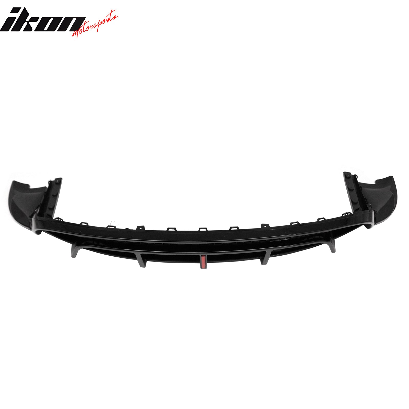 Fits 24-26 Tesla Model 3 Rear Bumper Lip Diffuser Valance W/LED PP Gloss Black