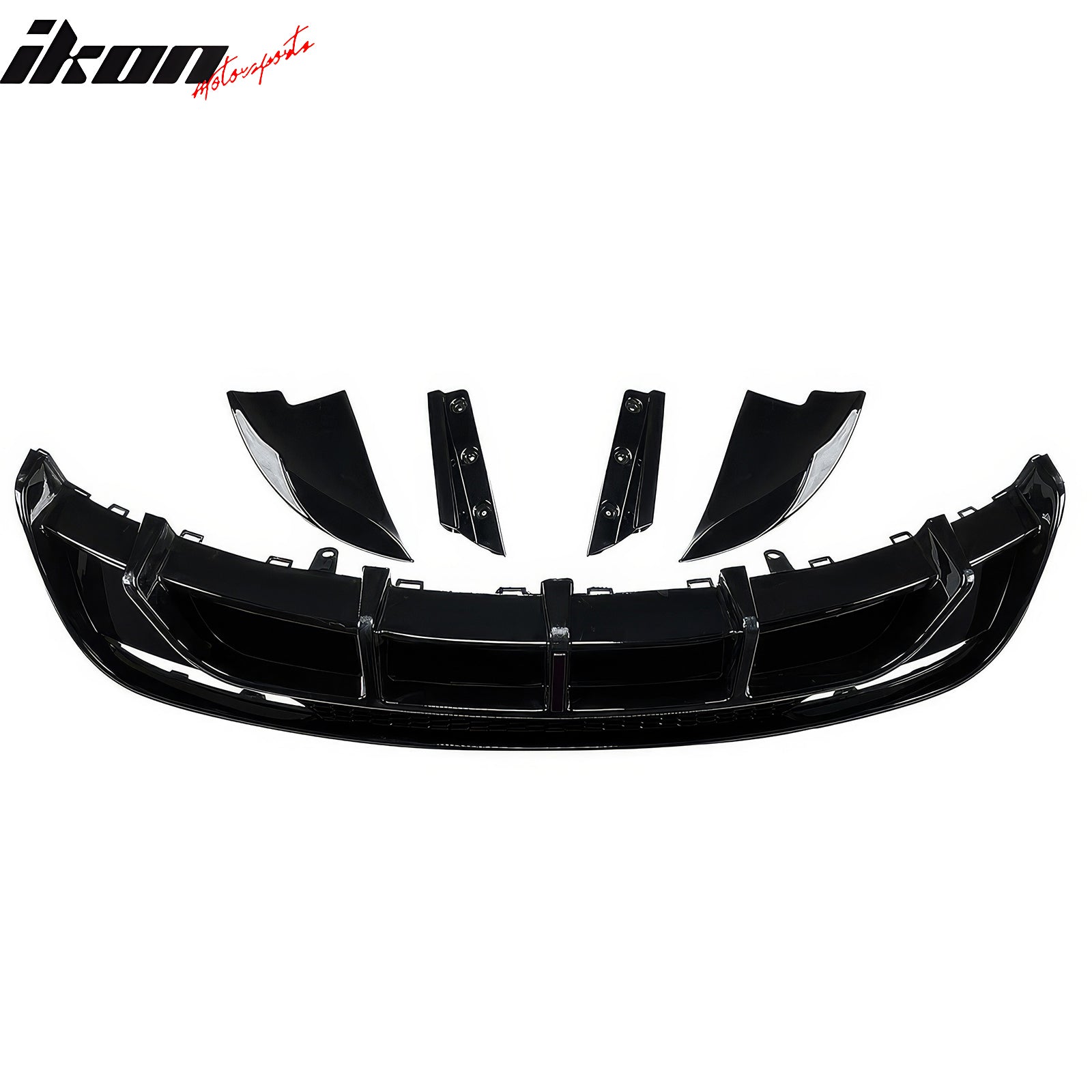 Fits 24-26 Tesla Model 3 Rear Bumper Lip Diffuser Valance W/LED PP Gloss Black
