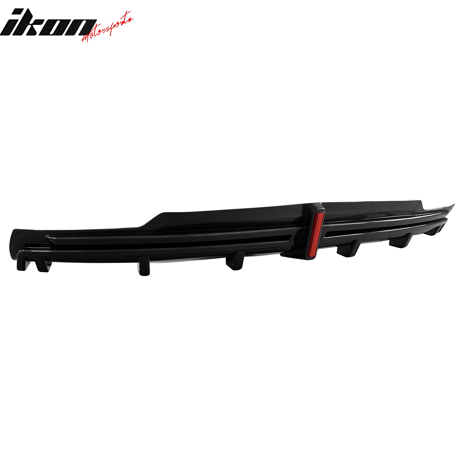 Fits 16-21 Tesla Model S LED Rear Bumper Diffuser W/ Fin PP Carbon Fiber Print