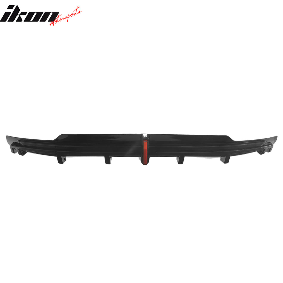 2016-2021 Tesla Model S Rear Diffuser Lip W/ LED Brake Light Lamp Gloss Black PP