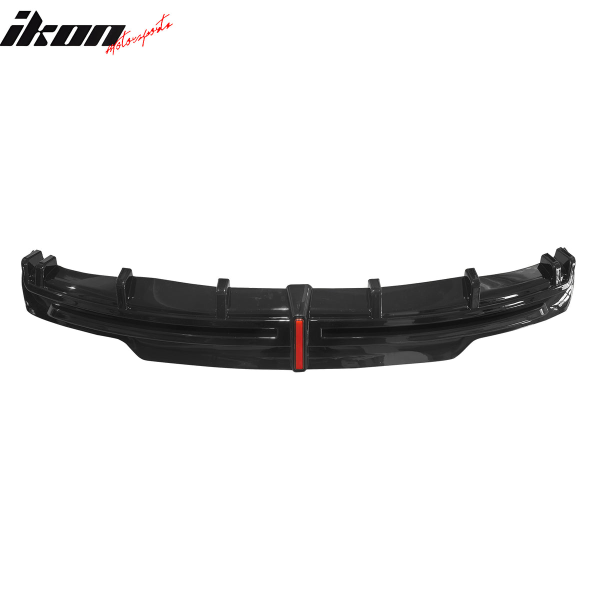 Fits 16-21 Tesla Model S LED Rear Bumper Diffuser Lip W/ 7-Fin PP Gloss Black