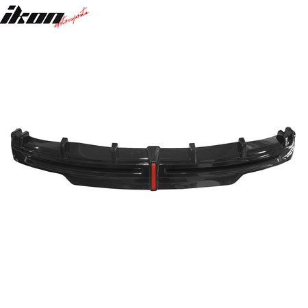 Fits 16-21 Tesla Model S LED Rear Bumper Diffuser Lip W/ 7-Fin PP Gloss Black