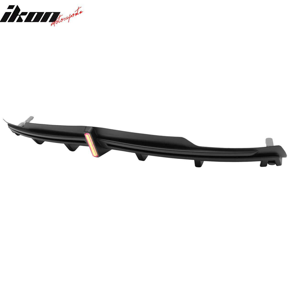 Fits 16-21 Tesla Model S LED Rear Bumper Diffuser Lip W/ 7-Fin PP Matte Black