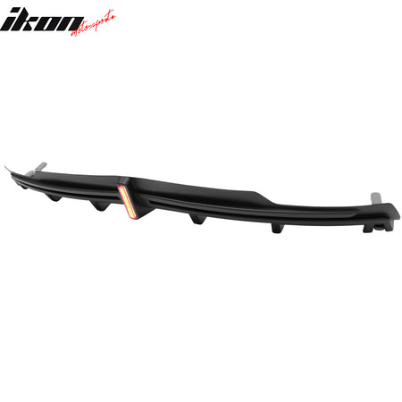 Fits 16-21 Tesla Model S LED Rear Bumper Diffuser Lip W/ 7-Fin PP Matte Black