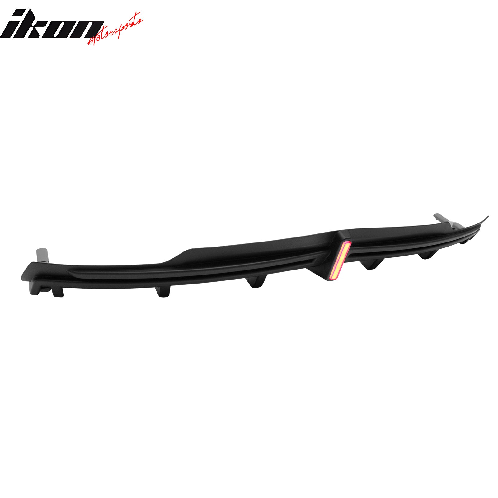 Fits 16-21 Tesla Model S LED Rear Bumper Diffuser Lip W/ 7-Fin PP Matte Black