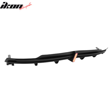 Fits 16-21 Tesla Model S LED Rear Bumper Diffuser Lip W/ 7-Fin PP Matte Black
