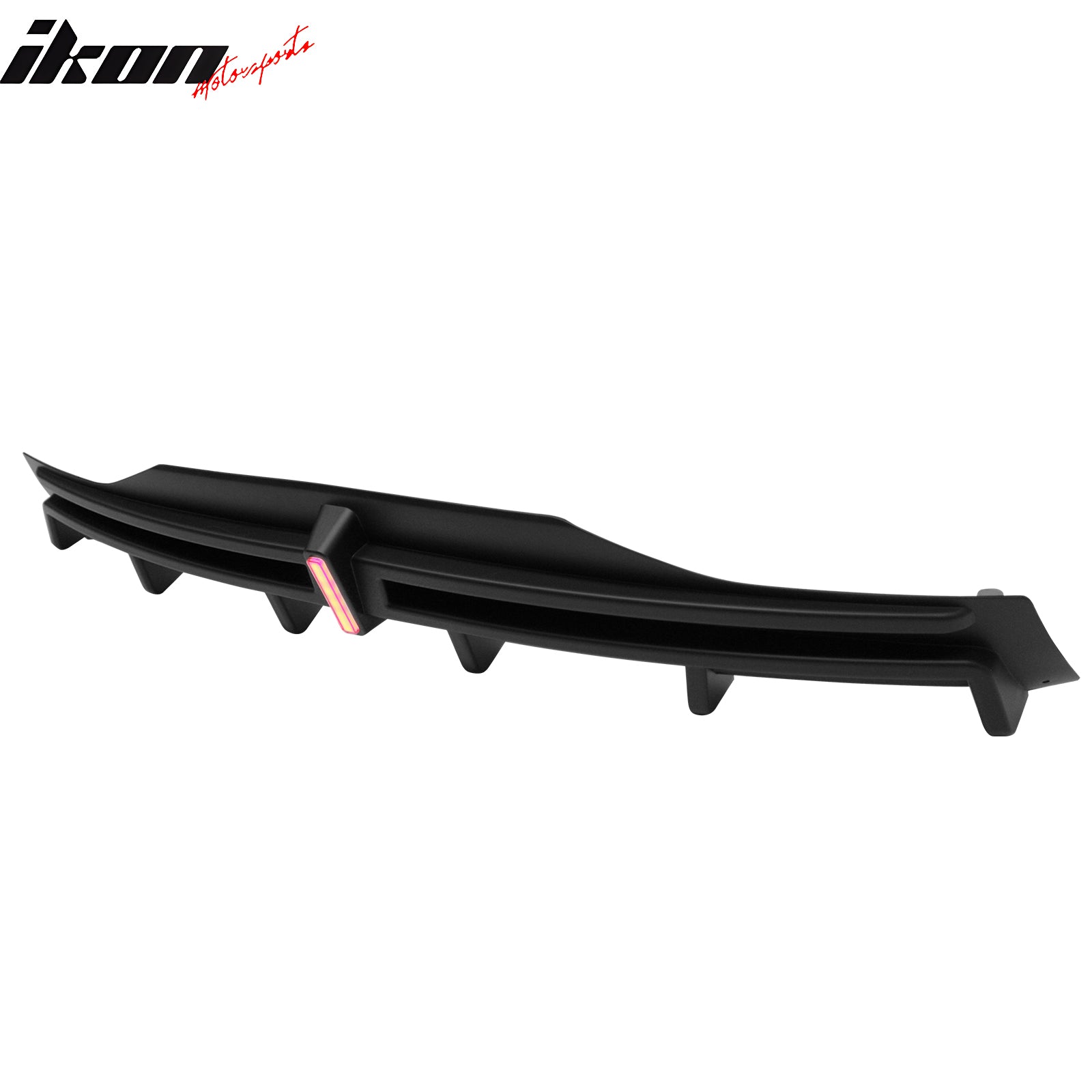 Fits 16-21 Tesla Model X LED Rear Bumper Diffuser Lip W/ 6-Fin PP Matte Black