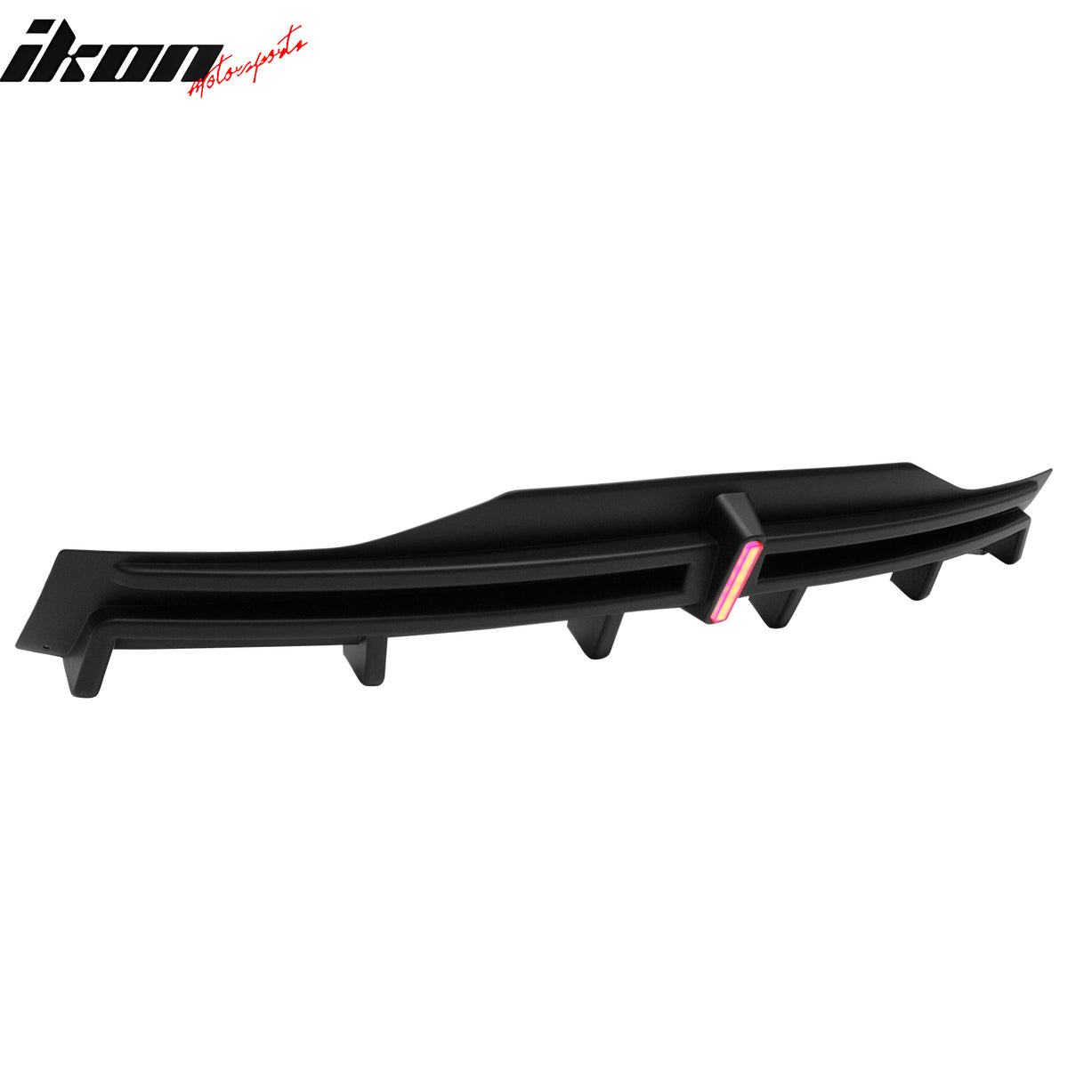 Fits 16-21 Tesla Model X LED Rear Bumper Diffuser Lip W/ 6-Fin PP Matte Black