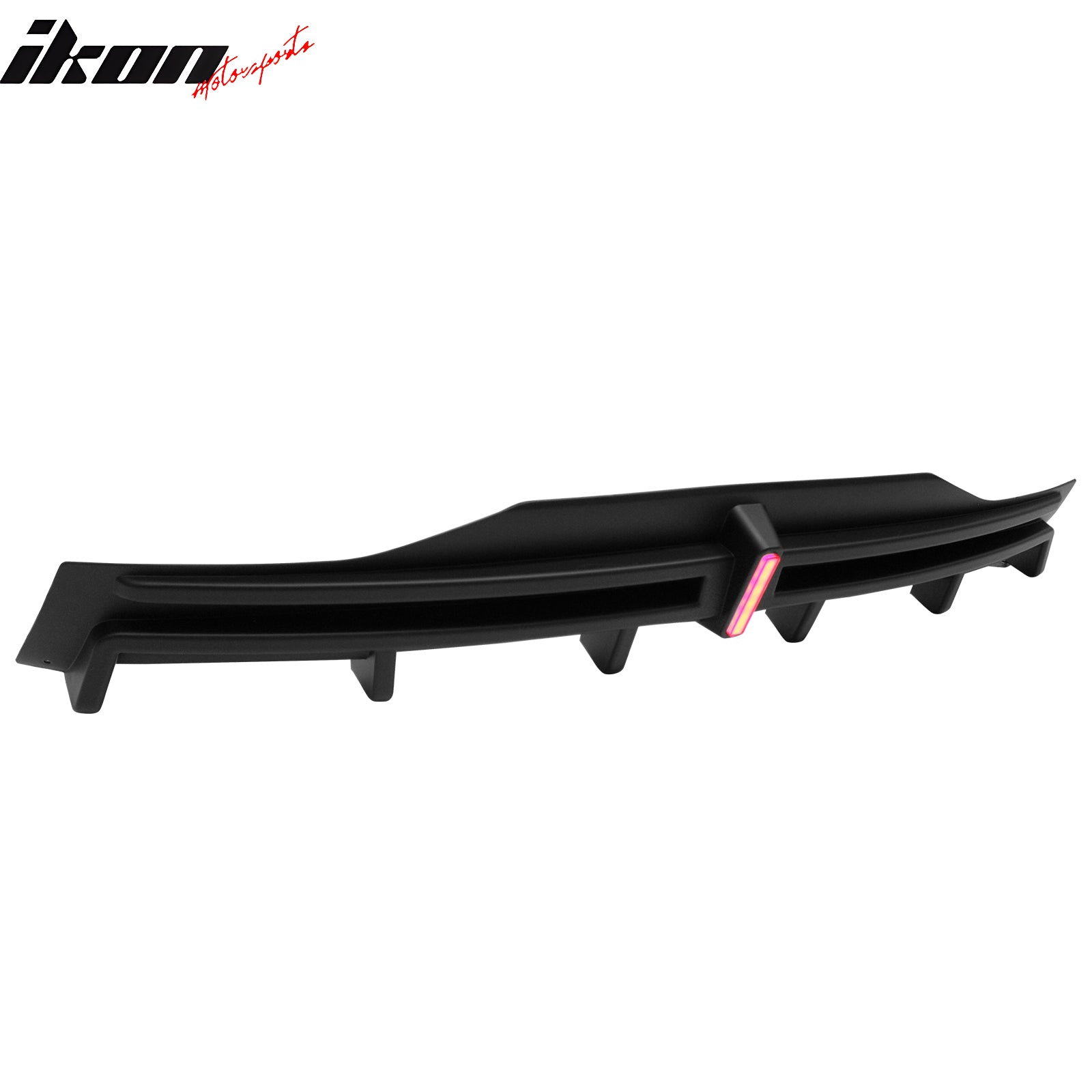 Fits 16-21 Tesla Model X LED Rear Bumper Diffuser Lip W/ 6-Fin PP Matte Black
