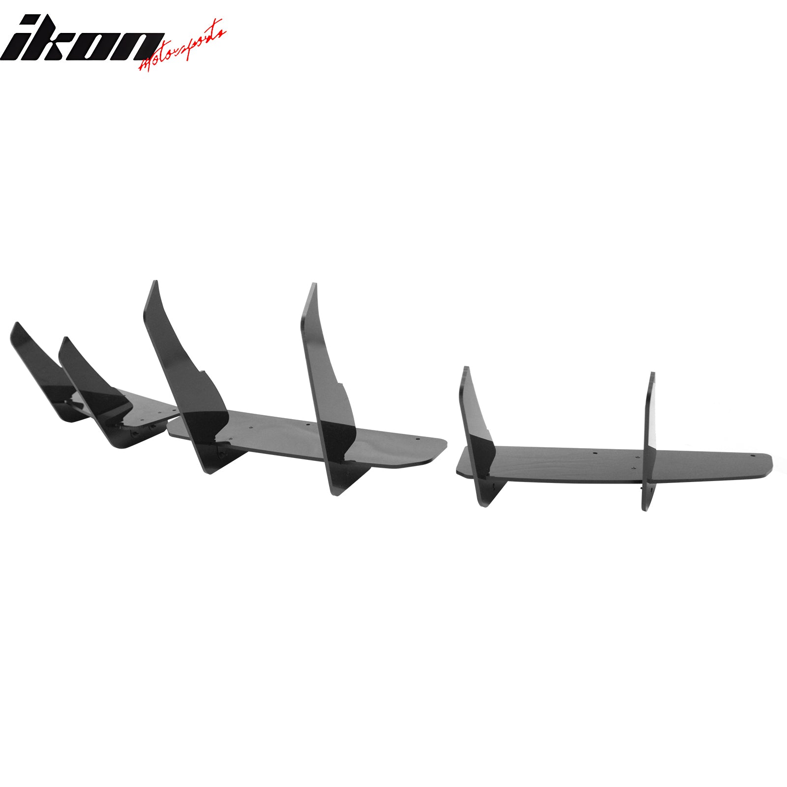 Fits 20-25 Tesla Model Y IKON Rear Bumper Lip Diffuser Shark Fin Gloss Black 3PC