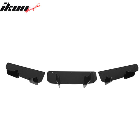 Fits 20-25 Tesla Model Y IKON Rear Bumper Lip Diffuser Shark Fin Gloss Black 3PC