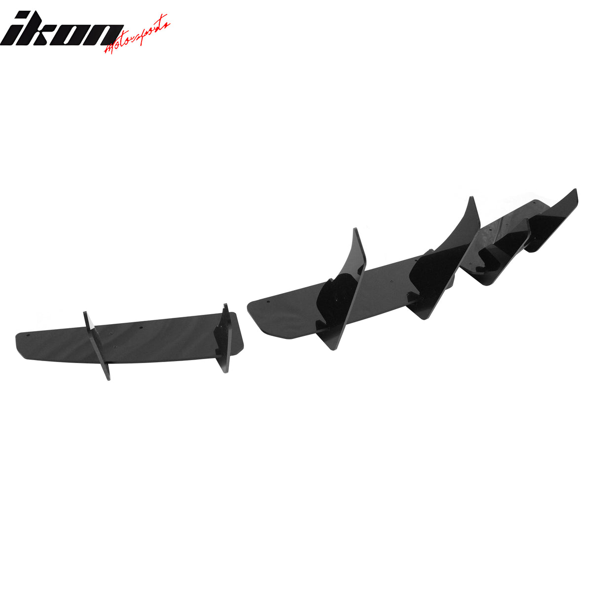 Fits 20-25 Tesla Model Y IKON Rear Bumper Lip Diffuser Shark Fin Gloss Black 3PC