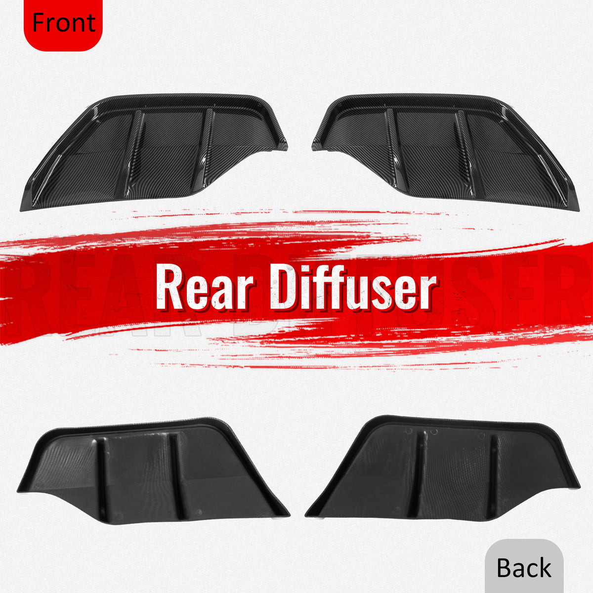 Fits 25-26 Tesla Model Y Juniper Rear Bumper Side Apron Carbon Fiber Print Cap