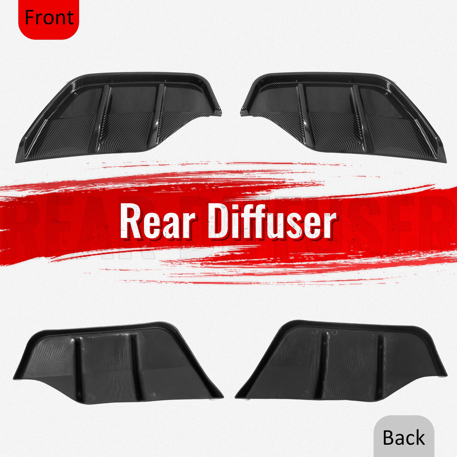 Fits 25-26 Tesla Model Y Juniper Rear Bumper Side Apron Carbon Fiber Print Cap