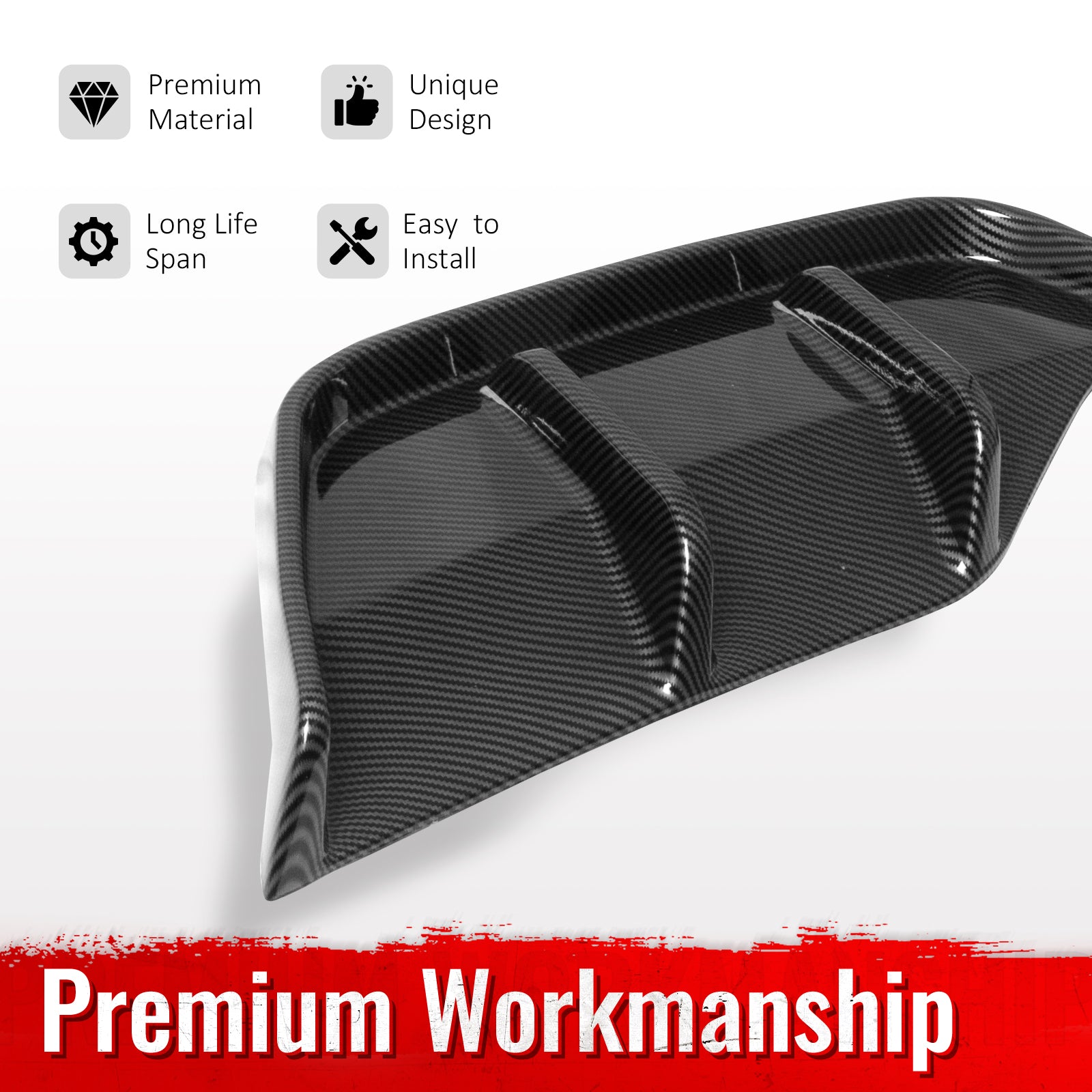 Fits 25-26 Tesla Model Y Juniper Rear Bumper Side Apron Carbon Fiber Print Cap