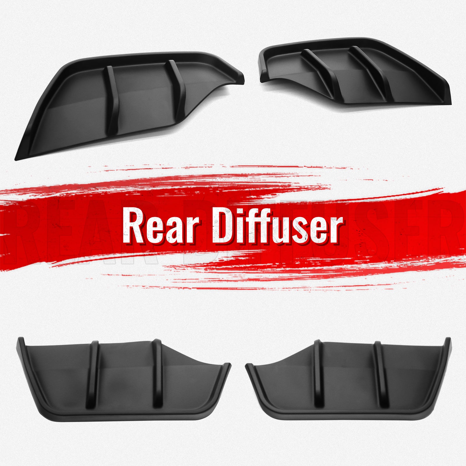 Fits 25-26 Tesla Model Y Juniper Rear Bumper Side Apron Matte Black Diffuser Cap