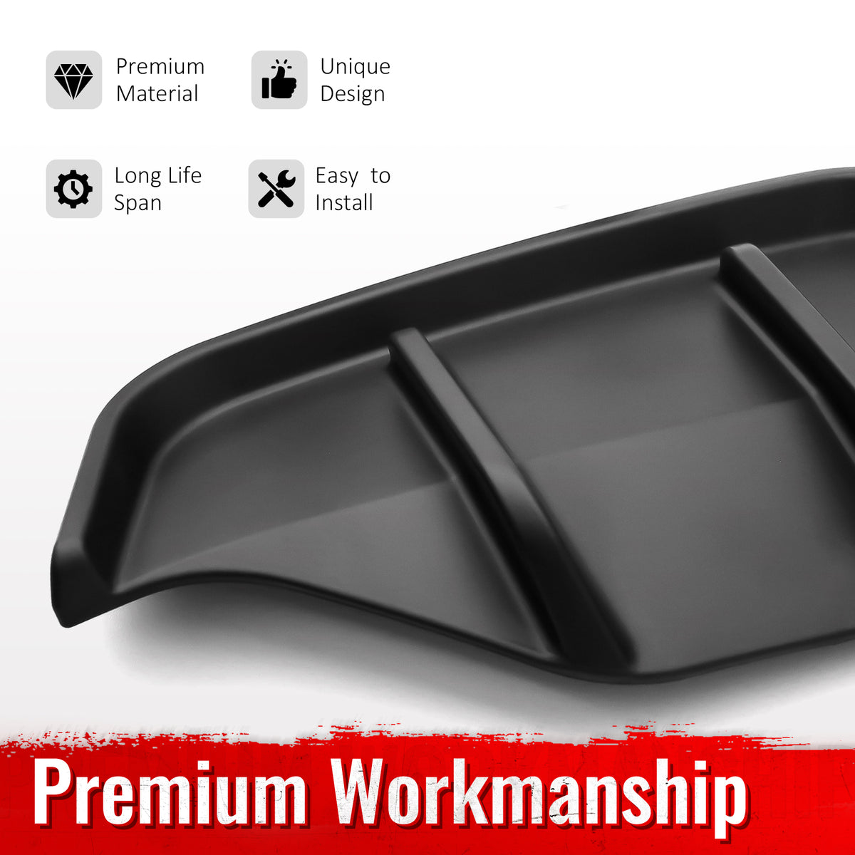 Fits 25-26 Tesla Model Y Juniper Rear Bumper Side Apron Matte Black Diffuser Cap