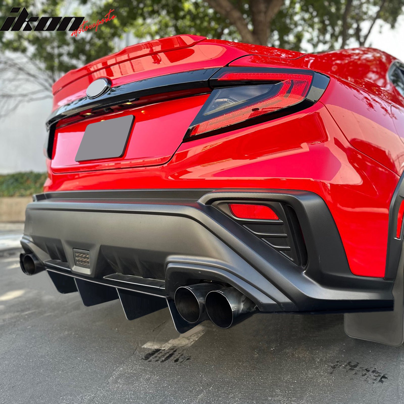 IKON MOTORSPORTS Rear Diffuser, Compatible With Universal Vehicles 22" x 20" in, Unpainted ABS Plastic Rear Under Chin Spoiler Air Dam Chin Valance Spoiler, for Sedan Coupe Hatchback Wagon