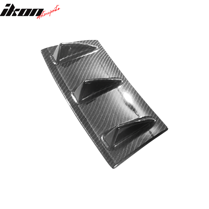 Universal 14" x 6" Rear Shark Fin Bumper Lip Diffuser Kit ABS Carbon Fiber Print