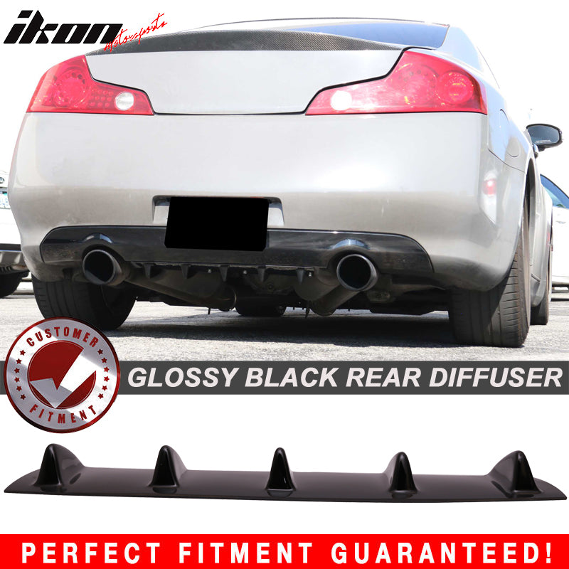 2003-2006 Infiniti G35 Coupe Gloss Black Rear Bumper Diffuser ABS