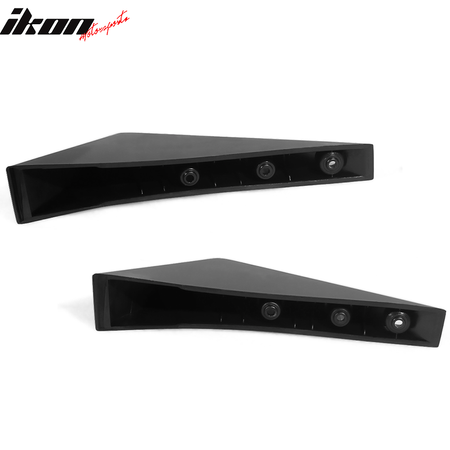 Universal 4PCS Rear Bumper Lip Lower Diffuser Shark Fins Unpainted Black ABS