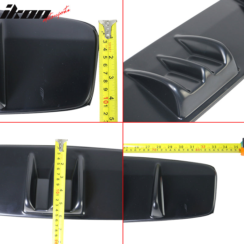 Universal V5 Style Rear Bumper Diffuser Shark Fin Kit Unpainted Black ABS