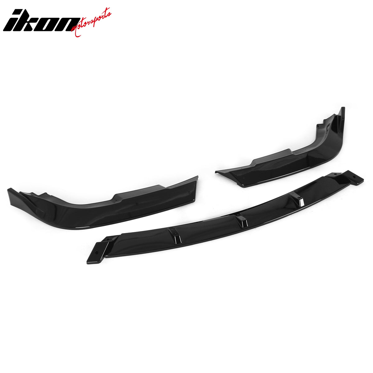Fits 05-10 Chrysler 300 C IKON Style Front Bumper Lip Chin PP Gloss Black 3PCS