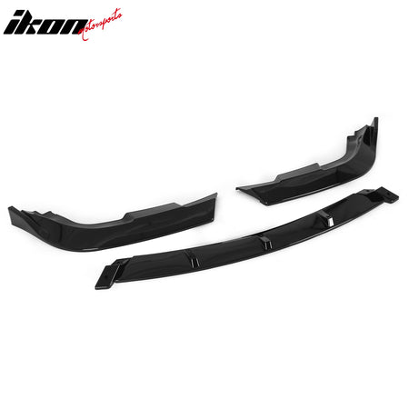 Fits 05-10 Chrysler 300 C IKON Style Front Bumper Lip Chin PP Gloss Black 3PCS