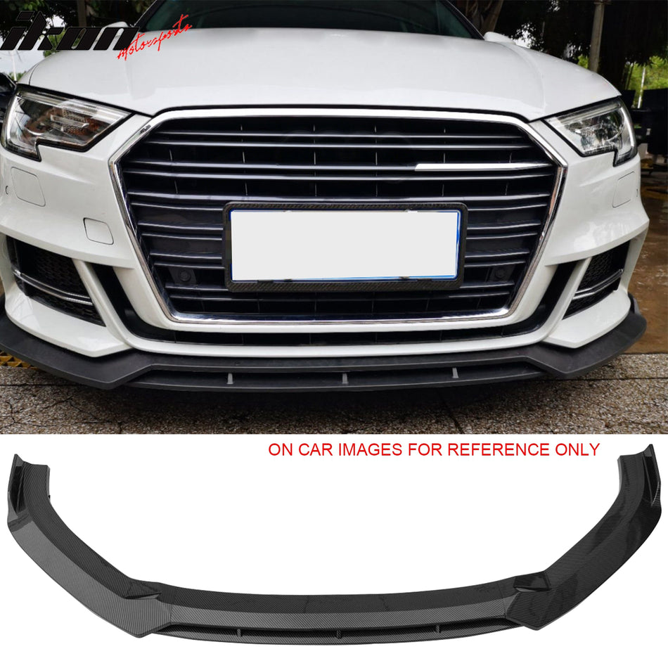 2017–2020 Audi S3 A3 8V IKON Style Carbon Fiber Print Front Bumper Lip Spoiler PP