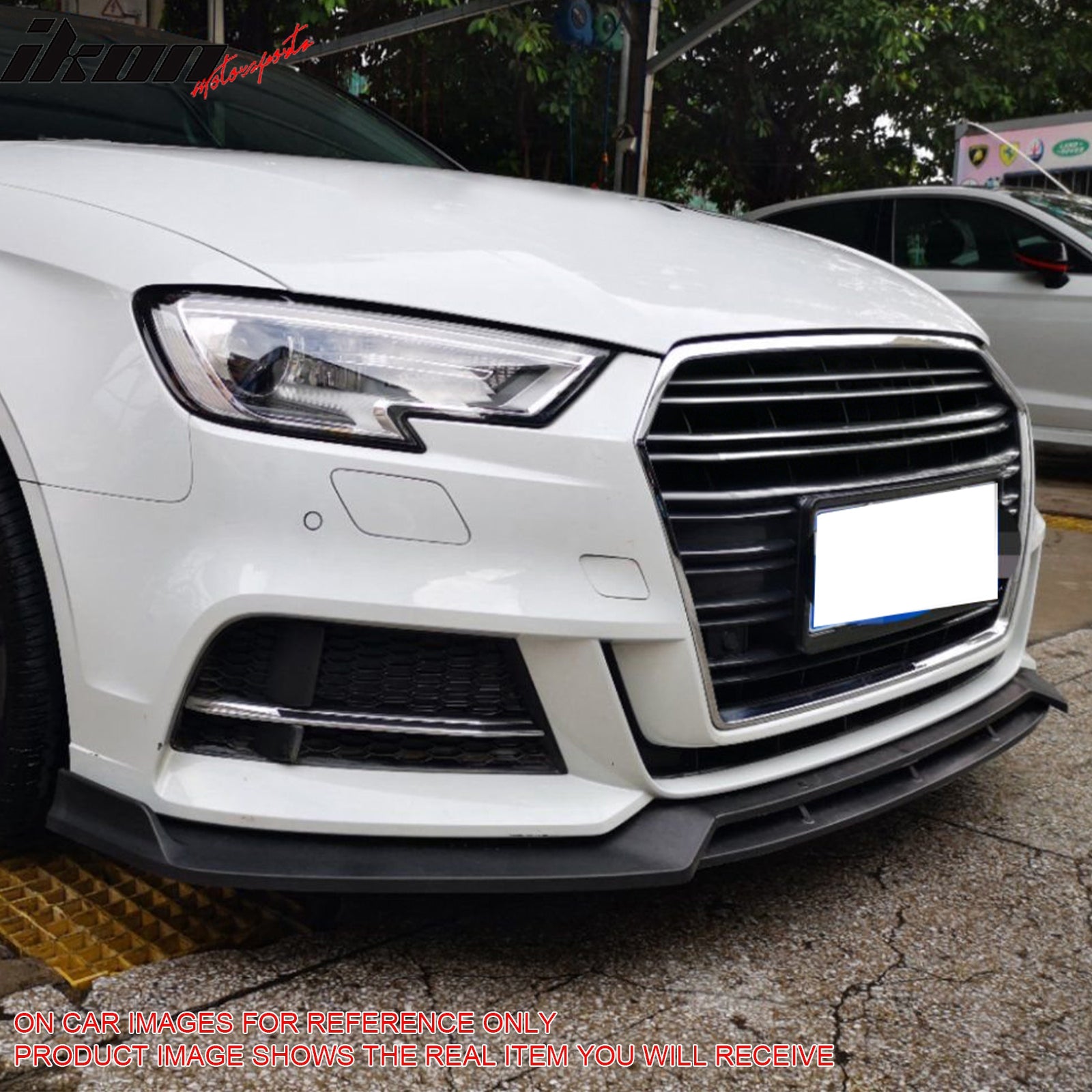 Fits 2017–2020 Audi S3 A3 8V S-Line IKON Front Bumper Lip Spoiler Gloss Black PP