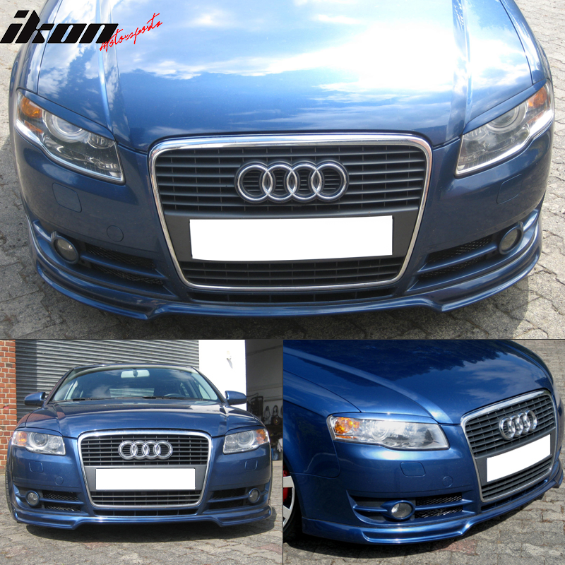 Front Bumper Lip Compatible With 2006-2008 Audi A4 B7 (Not fit S-Line model), Type A Style Unpainted PU Front Lip Finisher Under Chin Spoiler by IKON MOTORSPORTS, 2007