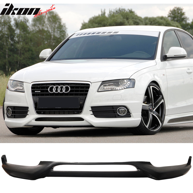 Front Bumper Lip Compatible With 2009-2012 Audi A4, RG Style Unpainted PU Front Lip Finisher Under Chin Spoiler Add On by IKON MOTORSPORTS, 2010 2011