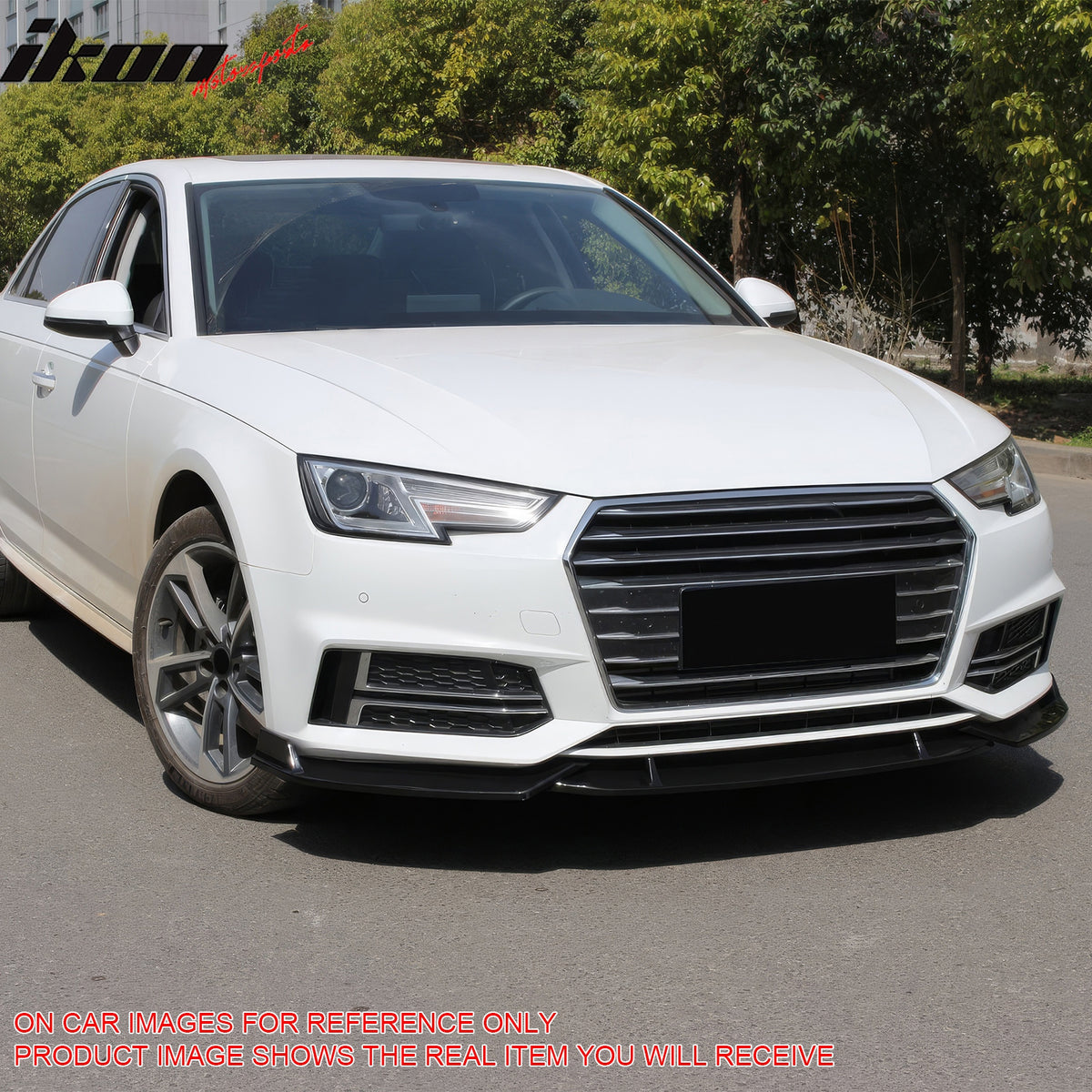 Fits 2017–2018 Audi S4 A4 Quattro B9 Front Bumper Lip Spoiler Carbon Fiber Print
