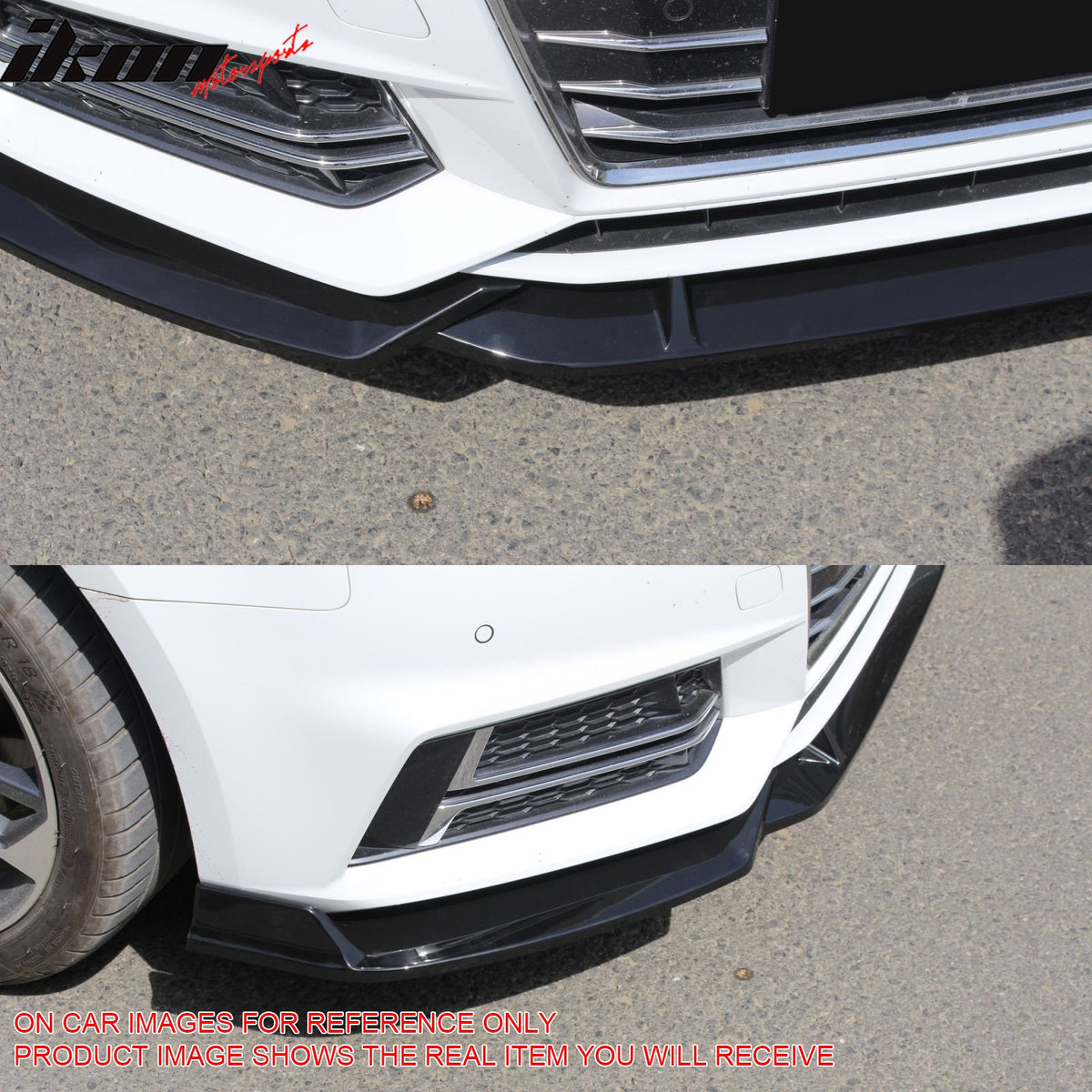 Fits 2017–2018 Audi S4 A4 Quattro B9 Front Bumper Lip Spoiler Carbon Fiber Print