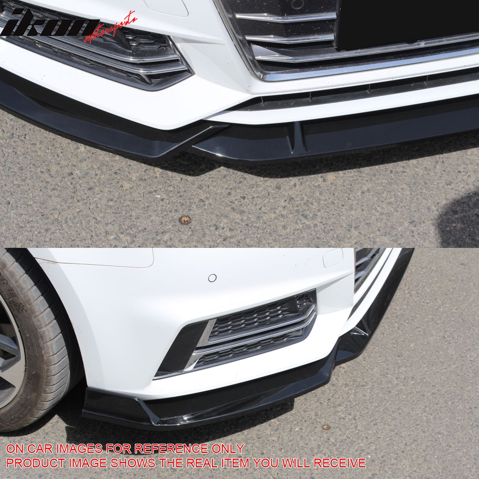 Fits 2017–2018 Audi S4 A4 Quattro B9 Front Bumper Lip Spoiler Carbon Fiber Print