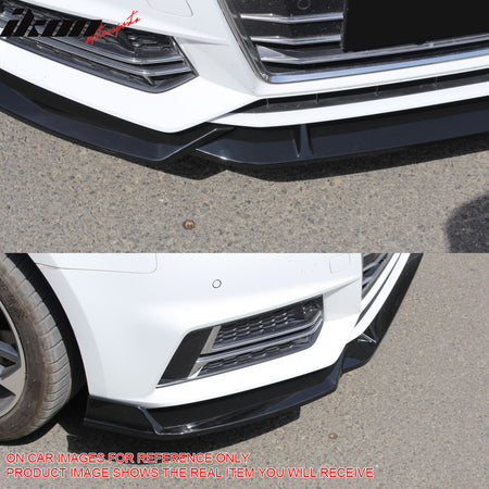 Fits 2017–2018 Audi S4 A4 Quattro B9 Front Bumper Lip Spoiler Carbon Fiber Print