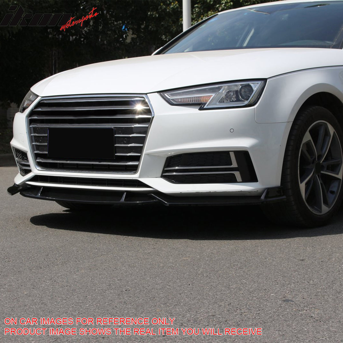 Fits 2017–2018 Audi S4 A4 Quattro B9 Front Bumper Lip Spoiler Carbon Fiber Print