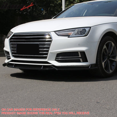 Fits 2017–2018 Audi S4 A4 Quattro B9 Front Bumper Lip Spoiler Carbon Fiber Print